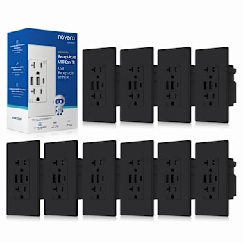 Image for Elegrp 30w 6.0 Amp 3-Port USB Wall Outlet, Matte Black Package Of 10 from HD Supply