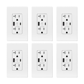 Image for Elegrp 25w Type A & Type C USB Outlet White Package Of 6 from HD Supply