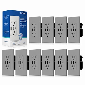 Image for Elegrp 30w 6.0 Amp 3-Port USB Wall Outlet, Matte Gray Package Of 10 from HD Supply