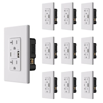 Image for Elegrp 38w Type A & C USB Wall Outlet, White Package Of 10 from HD Supply