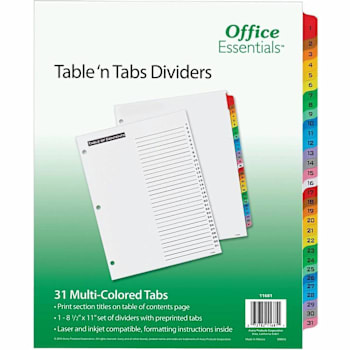Image for Avery® Table 'N Tabs Daily Dividers Package Of 31 from HD Supply