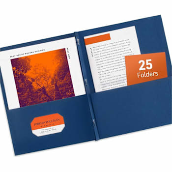 Avery® 2-Pocket Report Cover Folder Dark Blue Package Of 25