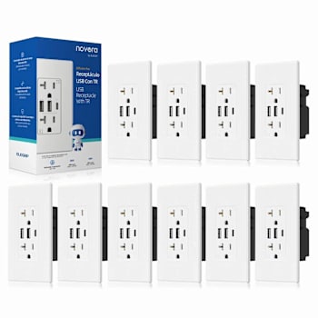 Image for Elegrp 3-Port USB Wall Outlet, Type A & C Ports, Matte White Package Of 10 from HD Supply