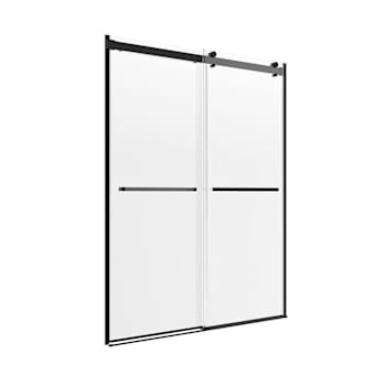 Craft + Main Lagoon 48x76" Frameless Double Roller Shower Door Clear/Matte Black