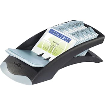 Durable Visifix Desk Business Card File With Index Cards And Pockets