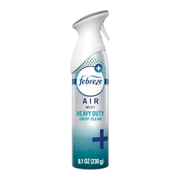 Febreze Air Mist 8.1 Oz. Heavy Duty Crisp Clean Scent Air Freshener Spray Case O