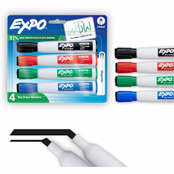 Expo Magnetic Dry-Erase Markers Package Of 4