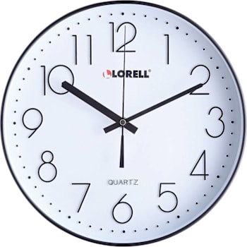 Lorell 12" Round Quiet Wall Clock