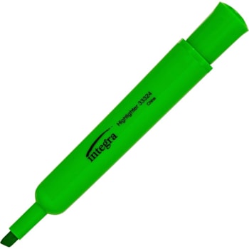 Integra Chisel Tip Highlighters Green Package Of 12