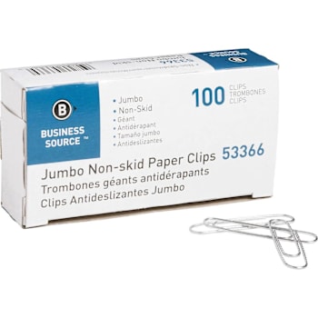 Business Source Jumbo Nonskid Paper Clips Package Of 10