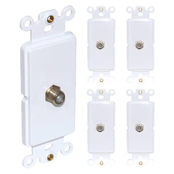 Newhouse Hardware Cable Insert For Decorator Wall Plates, White, Package Of 5