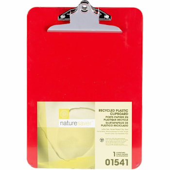 Nature Saver Recycled Plastic Clipboard Red