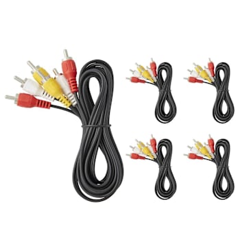 Newhouse Hardware 6 Ft. 3-Rca Male-To-Male Cable, Package Of 5