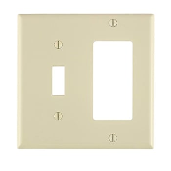 Image for Leviton 2-Gang Wallplate 1-Toggle 1-Decora/Gfci Combination Nylon Light Almond from HD Supply
