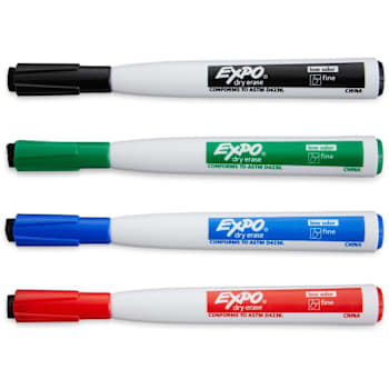 Expo Eraser Cap Fine Tip Magnetic Dry Erase Markers Assorted Colors Package Of 4