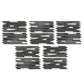Aspect Metal Collage Backsplash Tile, Peel & Stick, Oyster, Package Of 5