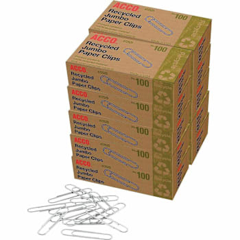 Acco Recycled Paper Clips Package Of 10