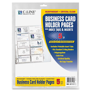 C-Line Business Card Refill Pages For Binders Package Of 5