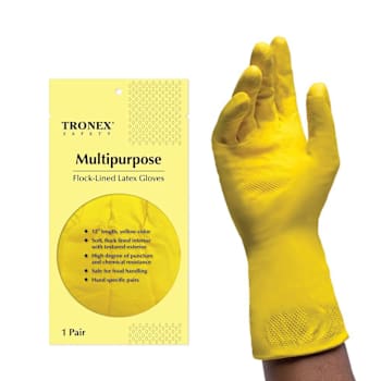 Tronex Yellow Latex Heavy-Gauge Raised Diamond Texture Medium Package Of 12