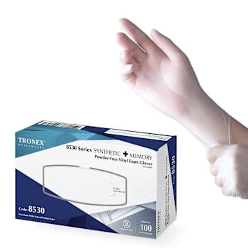 Tronex Natural Vinyl Pf Synthetic Memory Exam Gloves X Large Package Of 100