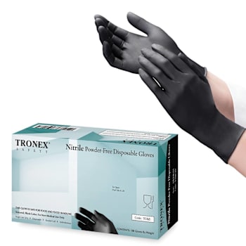 Image for Tronex Black Nitrile Pf Fingertip-Textured Gloves Medium Package Of 100 from HD Supply