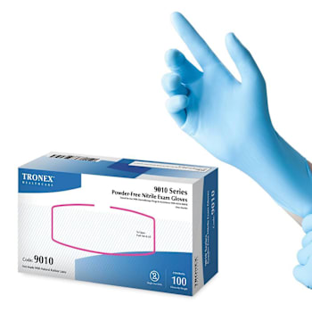 Tronex Blue Nitrile Pf Chemo-Rated Fully Textured Exam Gloves Sml Package Of 100