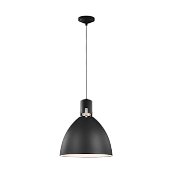 Image for Generation Lighting Brynne 14.125"W X 17"H Matte Black LED Modern Pendant Light from HD Supply
