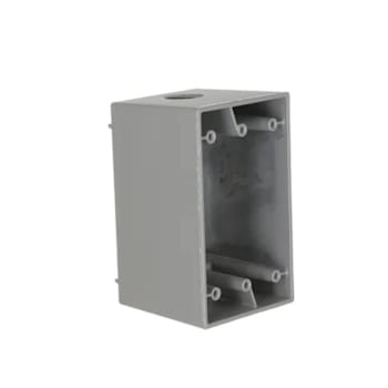 Image for Bell Hubbell Box 1 Gang Deep Gray Three 1/2" Outlets from HD Supply