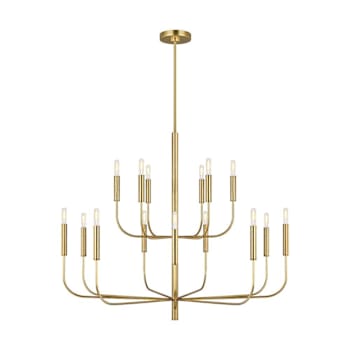 Image for Generation Lighting Brianna 15-Light 2-Tier Modern Chandelier, Burnished Brass from HD Supply