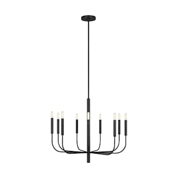 Image for Generation Lighting Brianna 9-Light Minimalist Modern Chandelier, Aged Iron from HD Supply