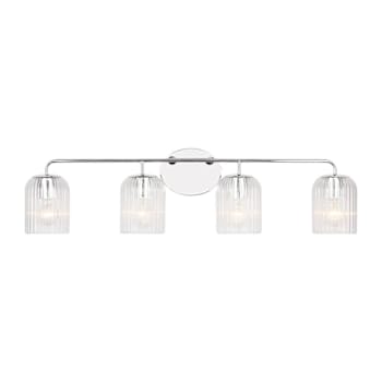 Image for Generation Lighting Eisele 33.75" 4-Light Chrome Vanity Light, Clear Ribbed from HD Supply