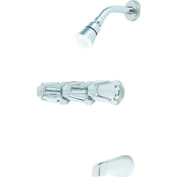 Pfister® Verve™ 3-Handle Tub/Shower Faucet, 2 GPM w/Metal Knobs In Chrome