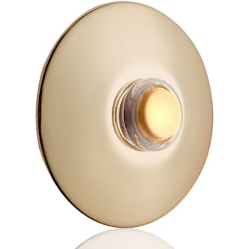 Newhouse Hardware 2.5" Lighted Round Door Chime Button, Brass