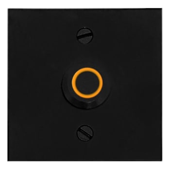Newhouse Hardware 2.5" Square Lighted Metal Doorbell Button, Black