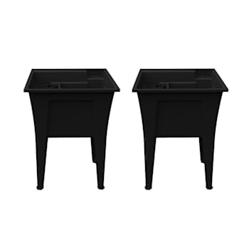 Rugged Tub 24"X22" Black Freestanding Utility/Laundry Sink (Pack Of 2)