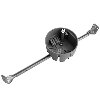 Image for Energetic Lighting Round Ceiling Box 16" To 24" Hanger Bar With Grounding Captive Nail& Bracket Mounting Box Case Of 75 from HD Supply