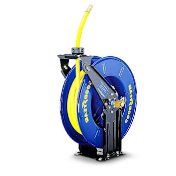 Goodyear Air Hose Reel, Dual Arm, 1/4" Npt Connection, 300 PSI Max, 1/2" X 50'
