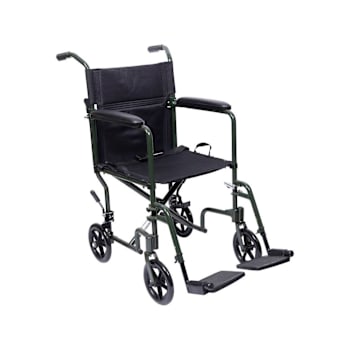 Medacure Aluminum Transport Chair 19" Forest Green
