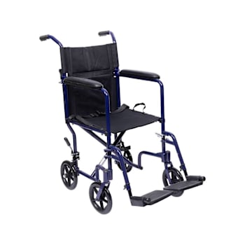 Medacure Aluminum Transport Chair 17" Blue