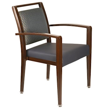 Medacure Dining Arm Chair W/ Slightly Curved Armrests/Gray Seat/Square Back