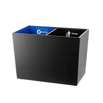 Hapco Executive Dual Chamber Vegan Leather 18 Quart Wastebasket Blk Case Of 6