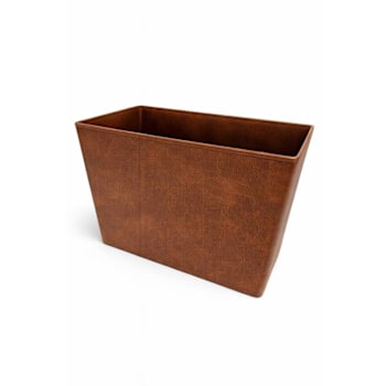 Hapco Signature Dual Chamber Vegan Leather 18 Qt Wastebasket Brown Case Of  6