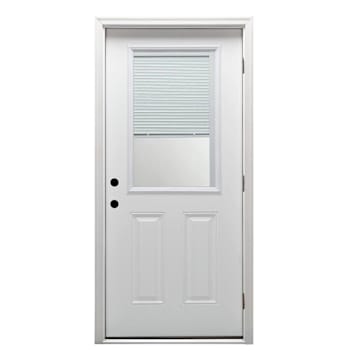 Mmi Door 36"X80" Internal Blinds LH 1/2-Lite Clear Prehung Front Door Brickmould