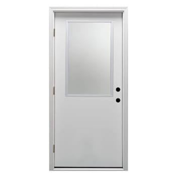 Image for Mmi Door 36"X80" Classic RH 1/2-Lite Clear Steel Prehung Front Door, Brickmould from HD Supply