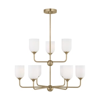 Image for Generation Lighting Emile 30” 9-Light Satin Brass Chandelier With Bulbs from HD Supply