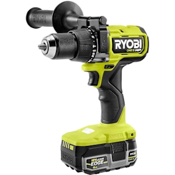 Image for Ryobi One+ 18v HP Brushless 1/2" Hammer Drill Kit With Battery, Charger, And Bag from HD Supply