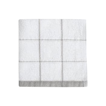 Cotton Bay Kitchen Dish Cloth, Grey Check, 12x12 In. 1lb, Package Of 36