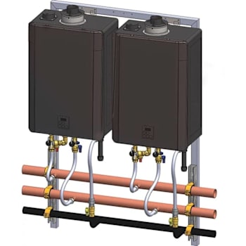 Rinnai Trw Interior Wall Mount 2-Unit Tankless Water Heater System Trw02cxpin