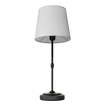 American Tack & Hardware Galena Rechargeable Table Lamp W/ Cloth Style Shade