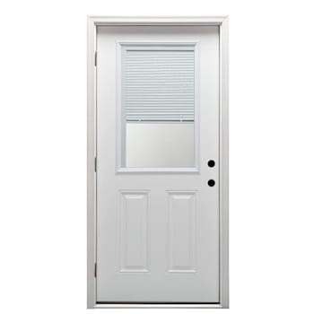 Image for Mmi Door 36"X80" Internal Blinds RH 1/2 Lite Clear Primed Prehung Front Door from HD Supply